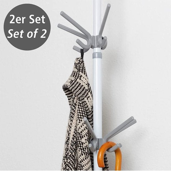 Wenko Garderobe Herkules 29 x 12,5 x 15 cm, grau, 2 Stück