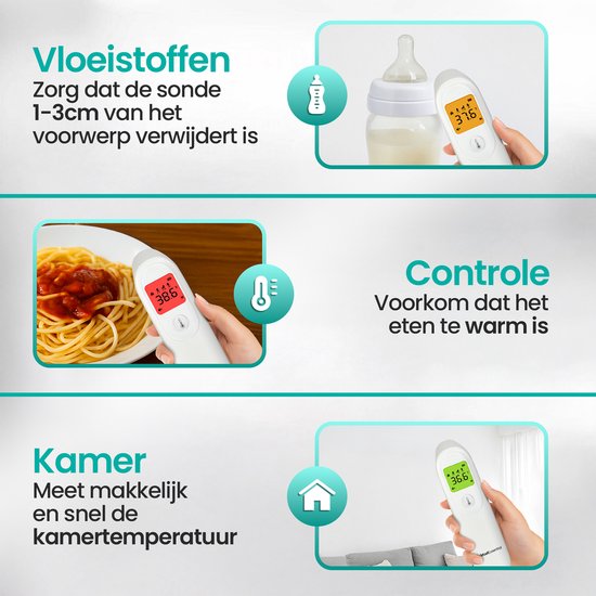 MostEssential Digitales Stirnthermometer – Temperaturmessgerät – Fieberthermometer für Erwachsene, Kinder und Babys – Berührungslos – HW05