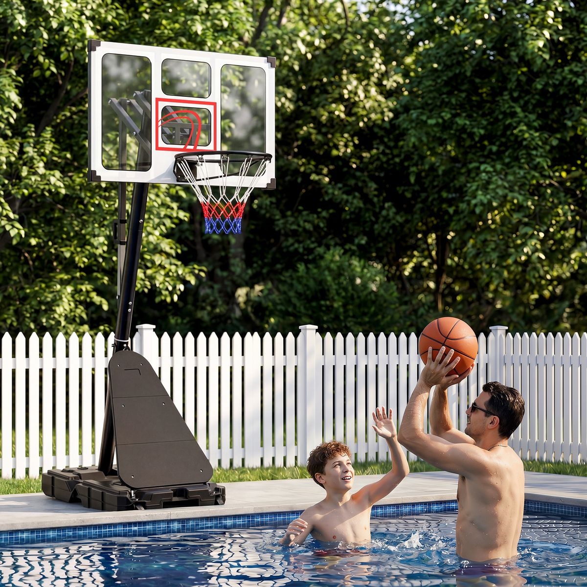 Coast Basketballkorb mit Rollen – höhenverstellbar – für Kinder und Erwachsene geeignet – schwarz