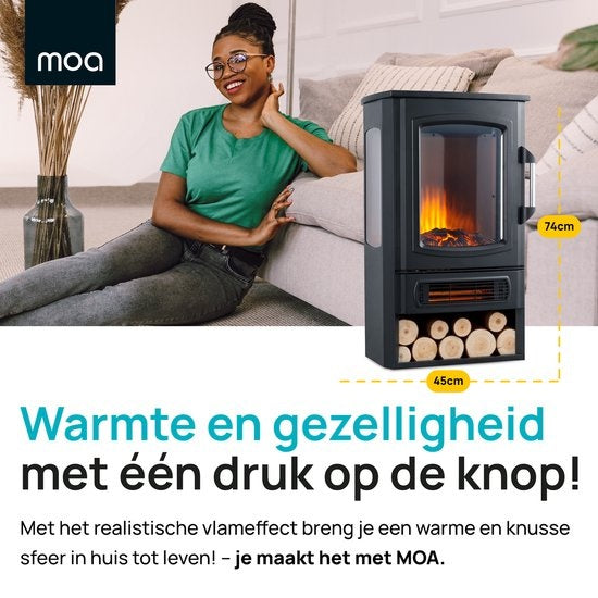 MOA Elektroherd - Atmosphäre Kamin - Platz für dekoratives Holz - EFS183C