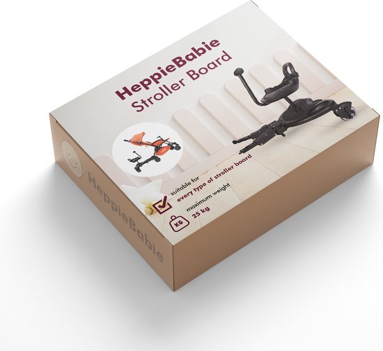 HeppieBabie Universal-Reitbrett Deluxe - mit Sitz - für Kinderwagen/Buggy - Buggy Board - mit Ebook