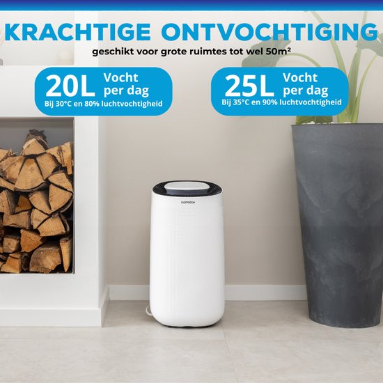 Sofresh Virgo 2-in-1 Luftentfeuchter und Luftreiniger – Kapazität 16 l – Weiß