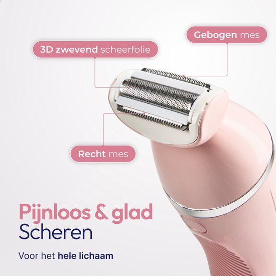 7-in-1-Ladyshaver – Epiliergerät für Damen – IPX 7 wasserdicht – Wiederaufladbar – Bikini-Trimmer – Intimrasierer für Damen – Ladyshaver für Frauen – Epilierer – Trimmer für Damen – Qualiz®