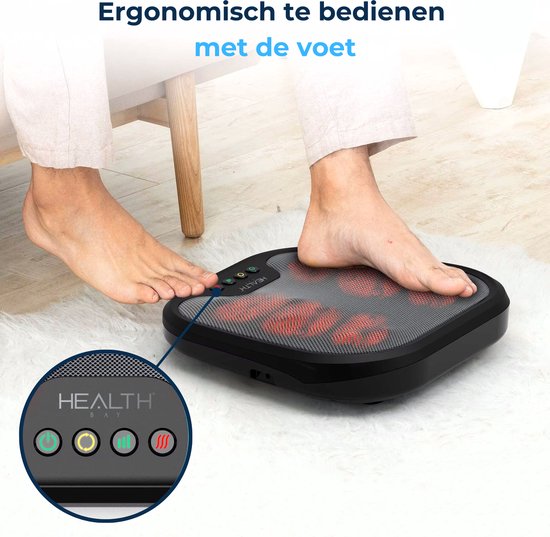 Health Bay® Fußmassagegerät – Beheizte Shiatsu-Massage – Fußmassagegerät zur Förderung der Durchblutung – Waschbarer Bezug – Infrarot-Heizung –