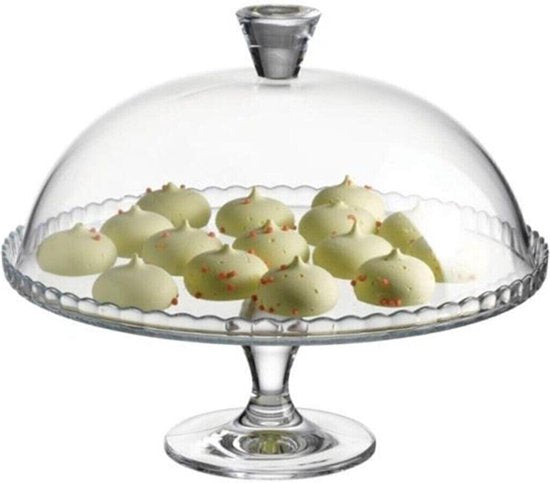 Pasabahce-Platte – mit Glasglocke – Glas – 32,2 cm