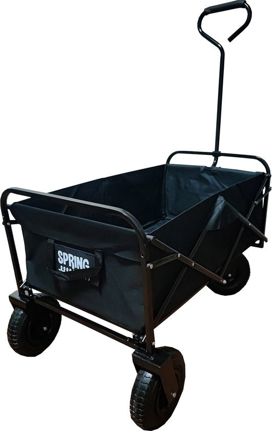 Bolderkar / Bolderwagen mit Luftreifen – zusammenklappbar – schwarz, 100 kg