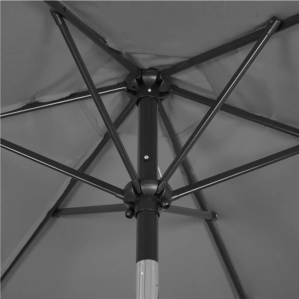 Yaheetech Sonnenschirm Ø 230 cm – Grau – Neigbarer Gartenschirm mit Pendelmechanismus und Windbelüftung