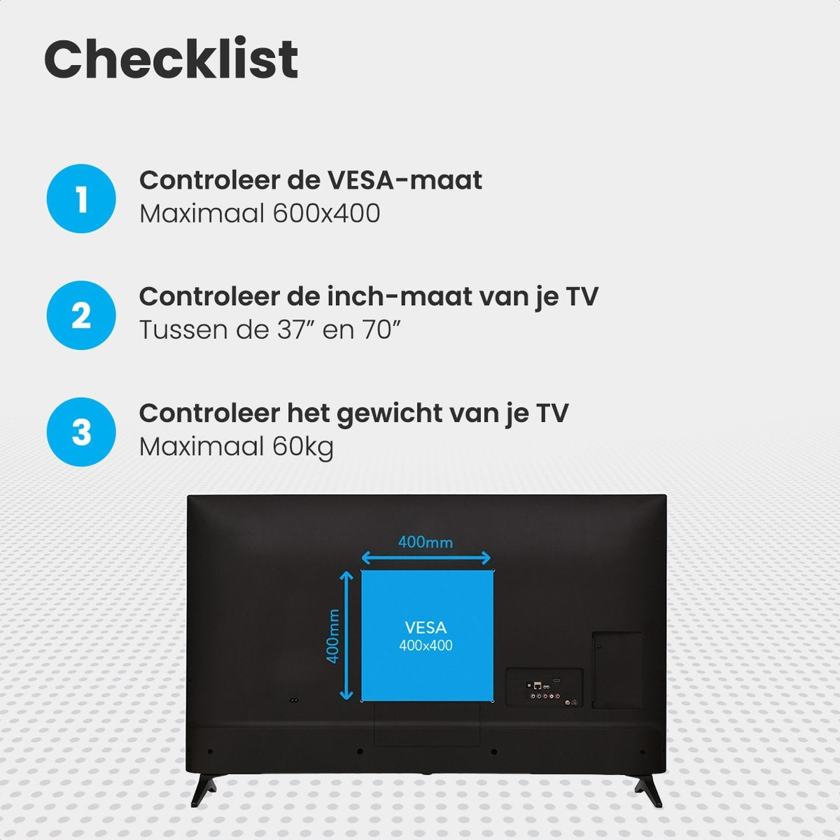 Auronic TV-Halterung - drehbar und neigbar - 37 bis 70 Zoll - bis zu 60 KG - Schwarz