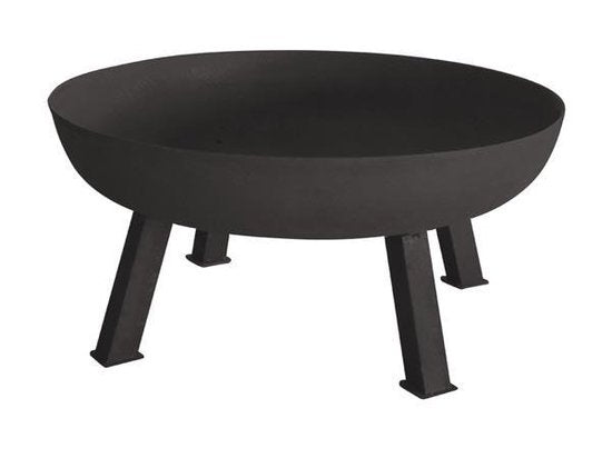 Perel Feuerschale, mit 3 stabilen Beinen, rund, 41,5 x Ø 100 cm, Gusseisen, schwarz