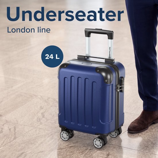 TRVLMORE Handgepäckkoffer – 40 x 30 x 20 cm – Unter-dem-Sitz-Gepäck – 24 l – Zahlenschloss – 4 Rollen – Dunkelblau