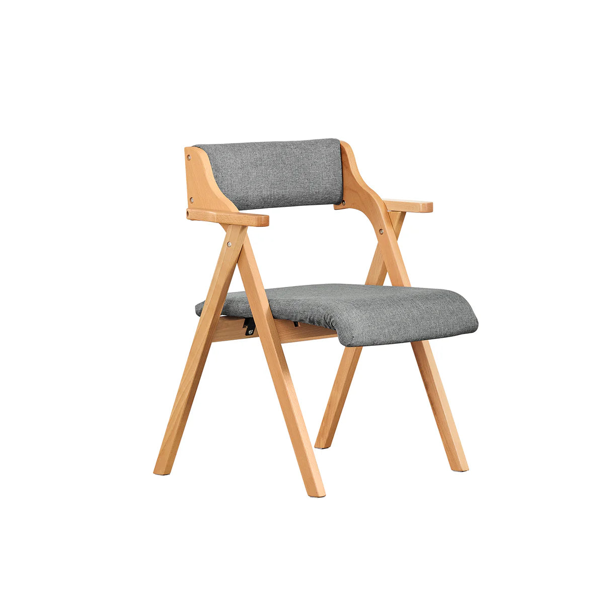 SoBuy FST98-HG Klappbarer Esszimmerstuhl aus Holz mit Kissen – Klappstuhl aus massivem Buchenholz – Grau