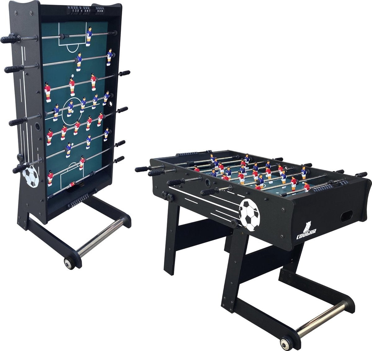 Cougar Scorpion Kick TS klappbarer Fußballtisch - Kickertisch - Schwarz