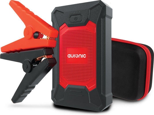 Auronic 12V Starthilfe für Auto 600A / 7.200 mAh 4-in-1 Starthilfe inkl. Tasche - Rot/Schwarz