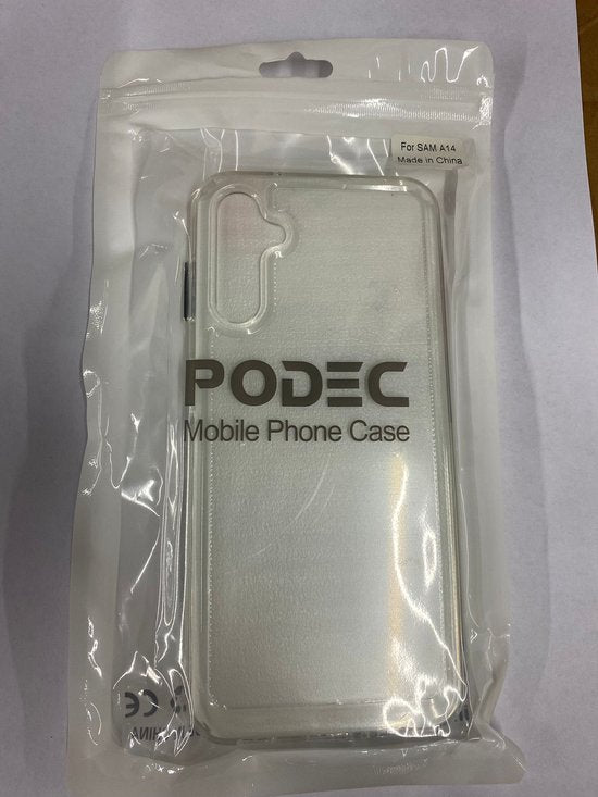 Podec Case passend für Samsung Galaxy A14 5G Transparentes Handy Case - Anti-Shock Case Cover mit 2x Bildschirmschutz