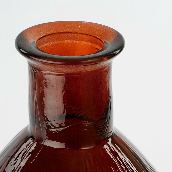 Mica Decorations Firenza Flaschenvase - H59 x Ø29 cm - Recyceltes Glas - Dunkelbraun