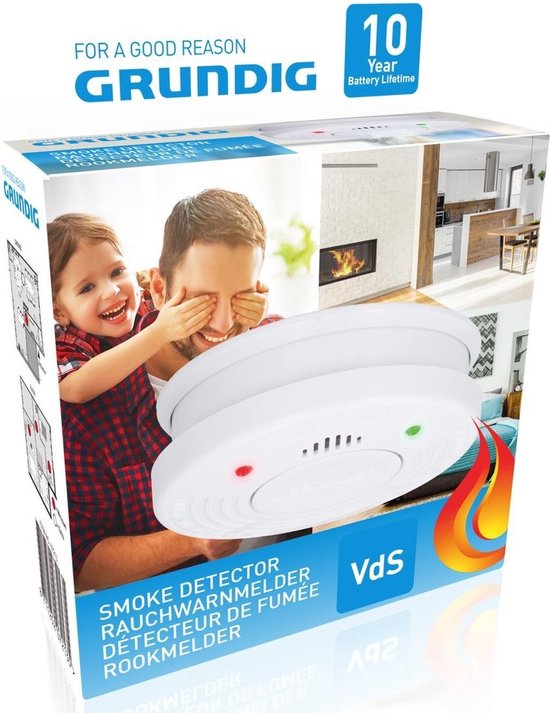 Grundig Rauchmelder mit 10 Jahren Lebensdauer – Brandmelder – Rauchmelder – Rauchdetektor