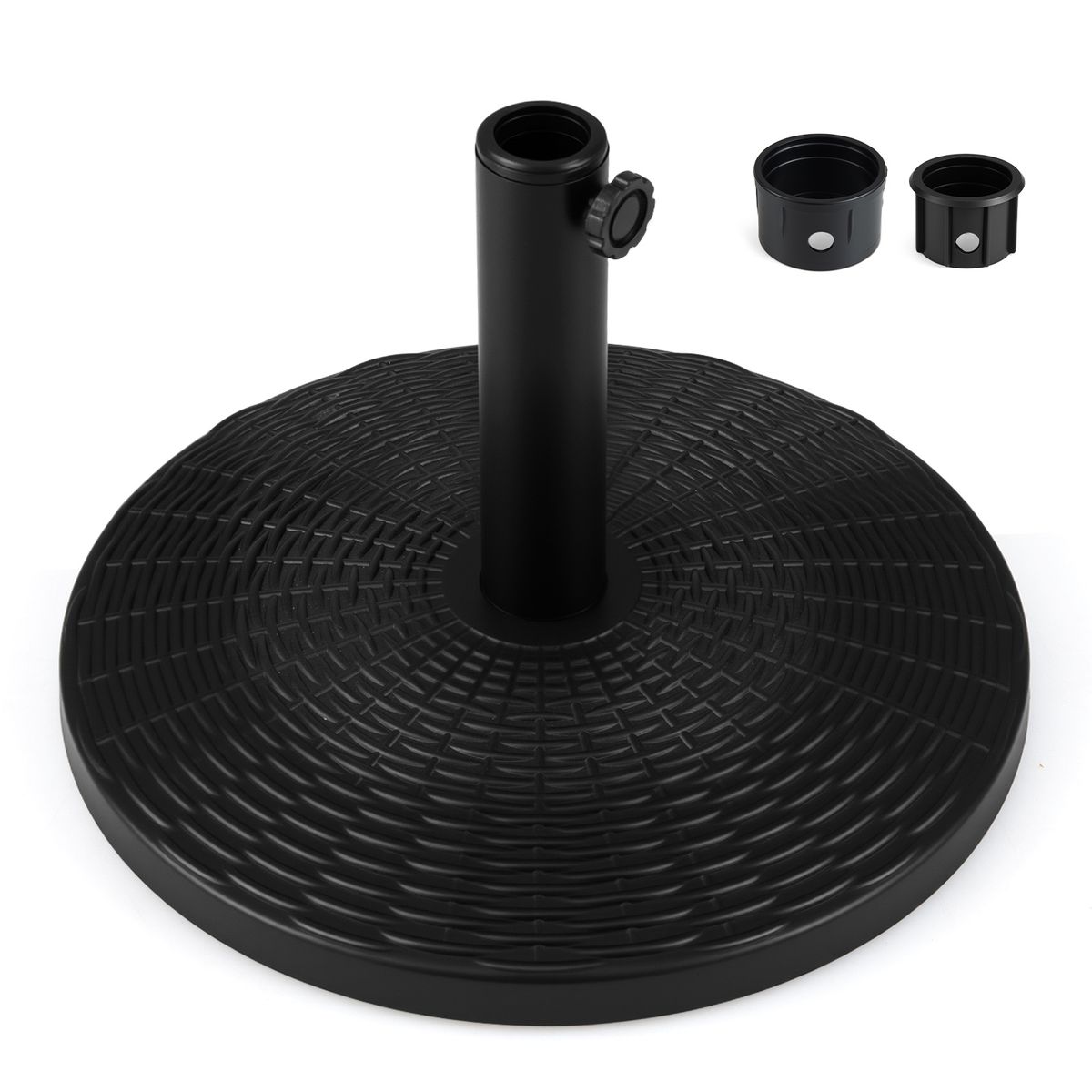 Coast Sonnenschirmständer – Rattan-Optik – mit Betonfüllung – für Sonnenschirmstangen 38/48 mm – schwarz