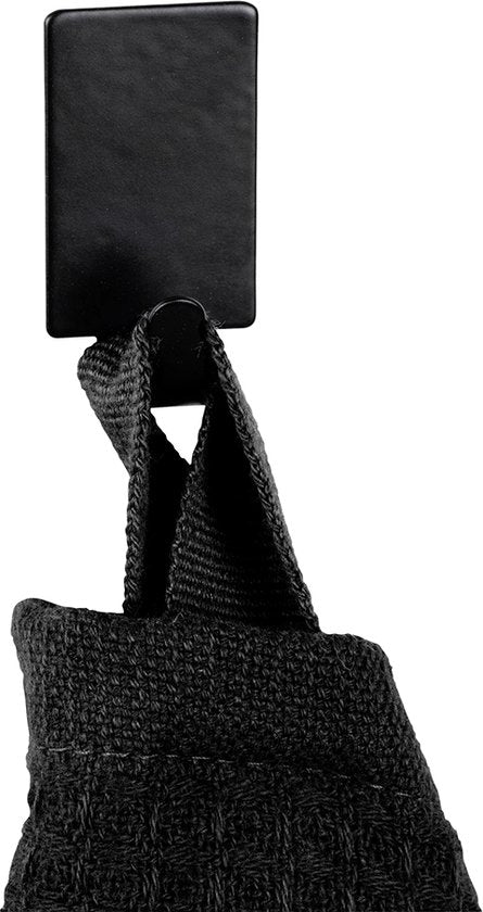 Wenko Wandhaken, rechteckig, 4er-Set – Schwarz – Selbstklebend