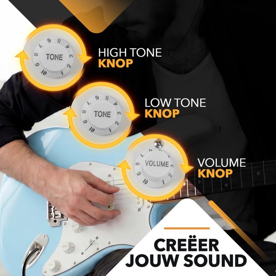 Finesse E-Gitarre mit Verstärker – inklusive Videokurs – Gitarre – Erwachsene – Kinder – Blau