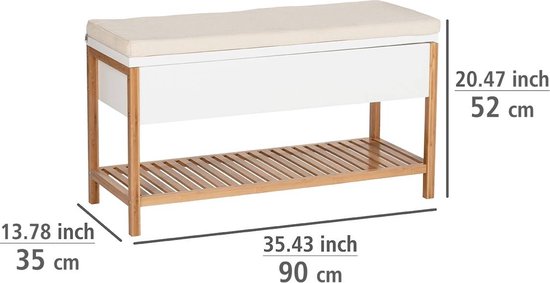 WENKO Schuhschrank mit Sitzfläche FINJA Bambus