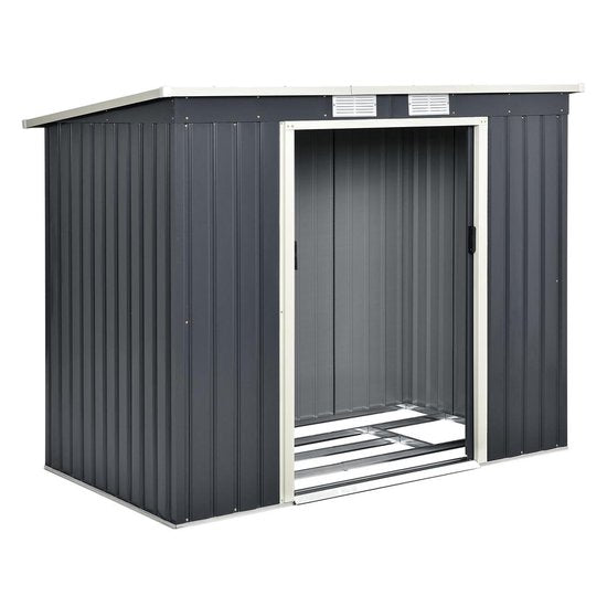 Juskys Metall-Gartenhaus M - 213 × 130 × 173cm - schwarz