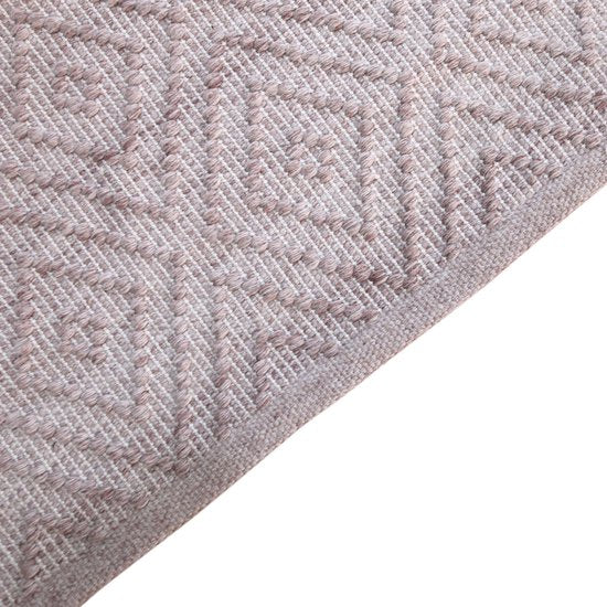AXI Bali Outdoor-Teppich – Rechteckig – 140 x 200 cm – Rosa – Geometrisches Muster – Outdoor-Teppich – Wetter- und UV-beständig – Flachgewebt – Gartenteppich – Für drinnen und draußen