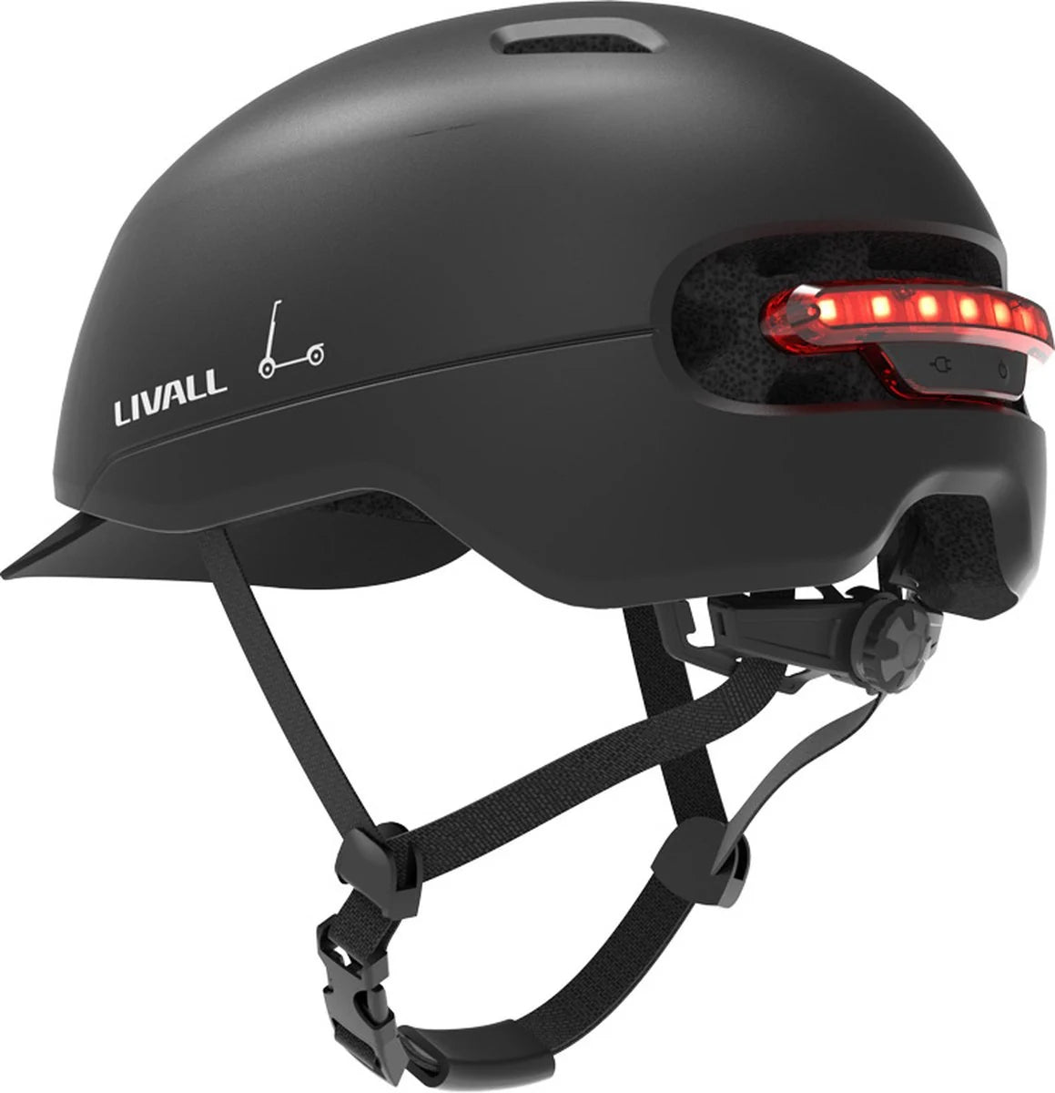 Livall Fahrradhelm - Mit SOS Funktion - Bremslicht - 57-61 cm - Schwarz
