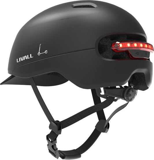 Livall Fahrradhelm - Mit SOS Funktion - Bremslicht - 57-61 cm - Schwarz