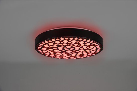 Reality – LED-Deckenleuchte – Deckenbeleuchtung – 22 W – Einstellbare Farbe – RGB – Fernbedienung – Dimmbar – Rund – Schwarz – Kunststoff
