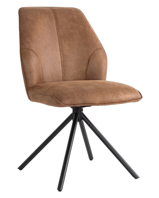 Criks Design Nova Esstisch-Drehstuhl - 2er-Set - Cognac - 54 x 64 x 87 cm