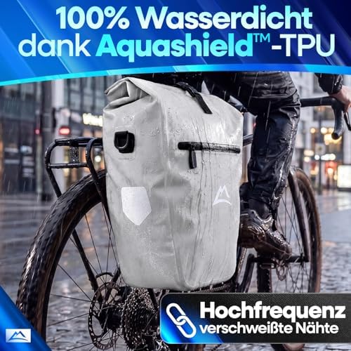 Nextcover AquaShield TPU-Gepäcktasche, 100 % wasserdicht mit Klicksystem und Rollverschluss, reflektierend, 28 Liter