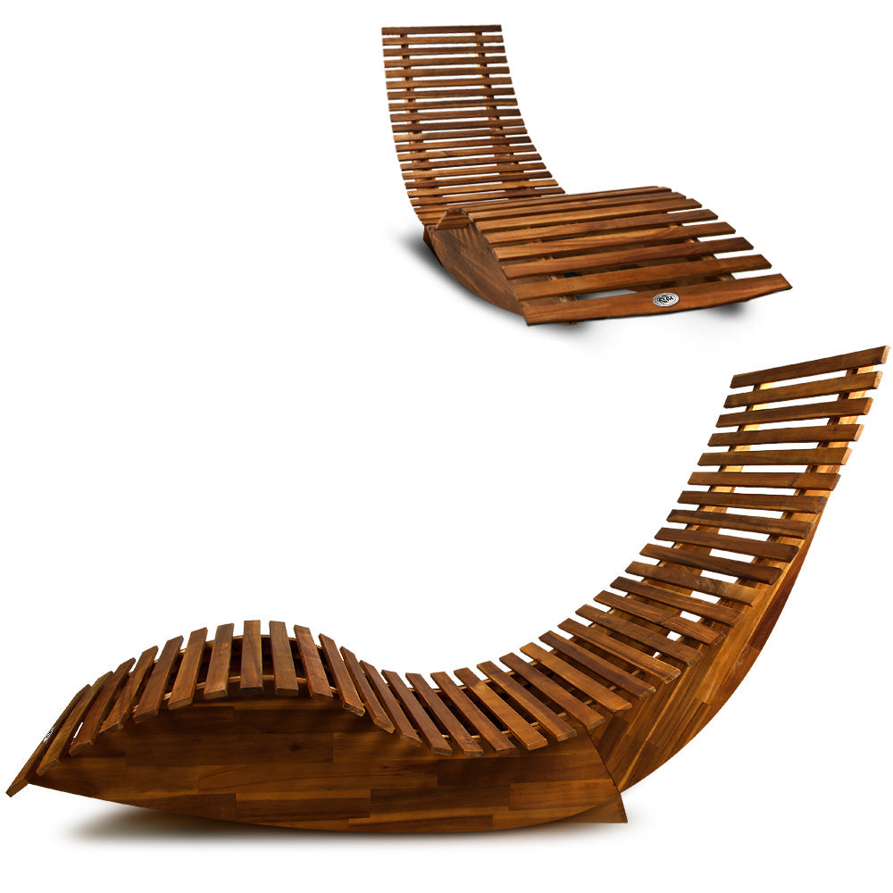 Casaria Ergonomische bequeme Liege - Akazienholz FSC zertifiziert - 150x60x93cm