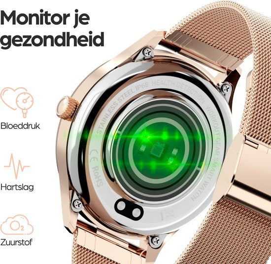 Actyve Smartwatch Damen RosÃ©gold - Apple & Android - Voller Touchscreen