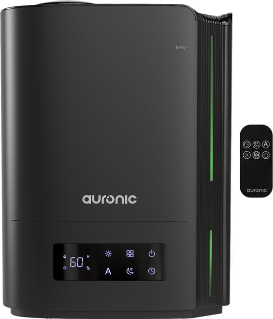 Auronic Luftbefeuchter - 5 Liter - Geeignet für Wohnzimmer, Büro, Schlafzimmer, Babyzimmer und mehr - BPA-frei - Schwarz