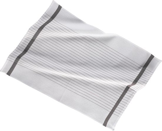 Küchentuch 50x70cm, Set3, Streifen weiß mitte, grau
