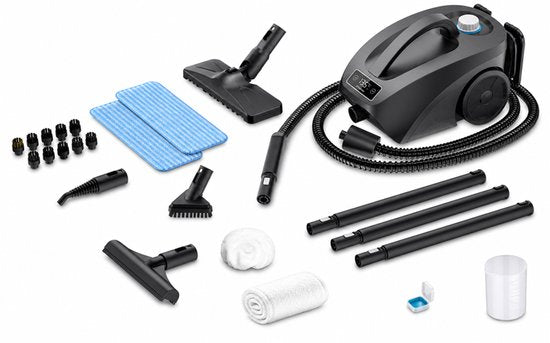 Techweise TS3 – Dampfreiniger – Reinigungsgerät – 2600 W, 4,2 bar Dampfdruck – Nass- und Trockendampf – Für Fußböden, Badezimmer, Auto und mehr – 5 m Kabel – Innerhalb von 1 Minute aufgeheizt