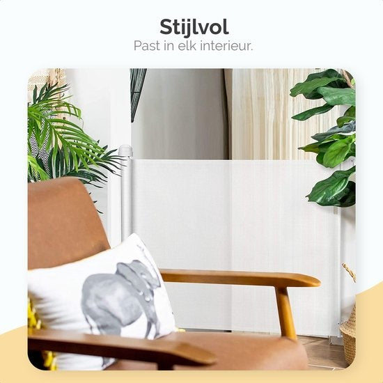 Goliving Sicherheitstor - bis 150 cm - Kindertor - Stabiles Netz - Für Babys und Hunde - Langlebiges Material