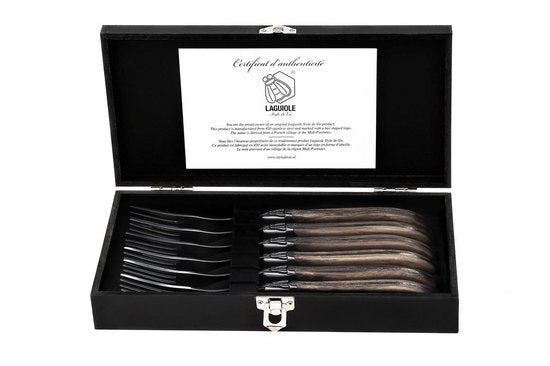 Laguiole Style de Vie Gabeln Luxury Line - 6-teilig - Olivenholz