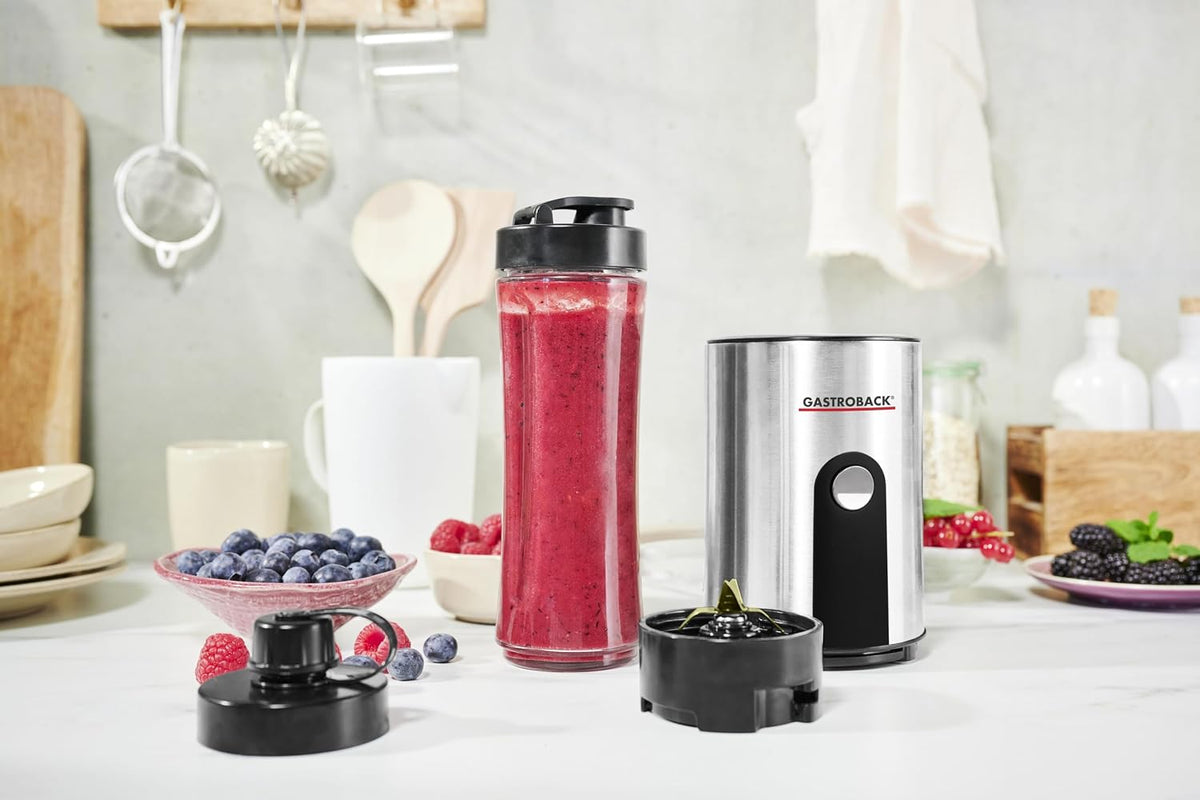 Gastroback 41033 Design Smoothie-Mixer Mix & Go – 0,6 Liter – 300 W – Edelstahl