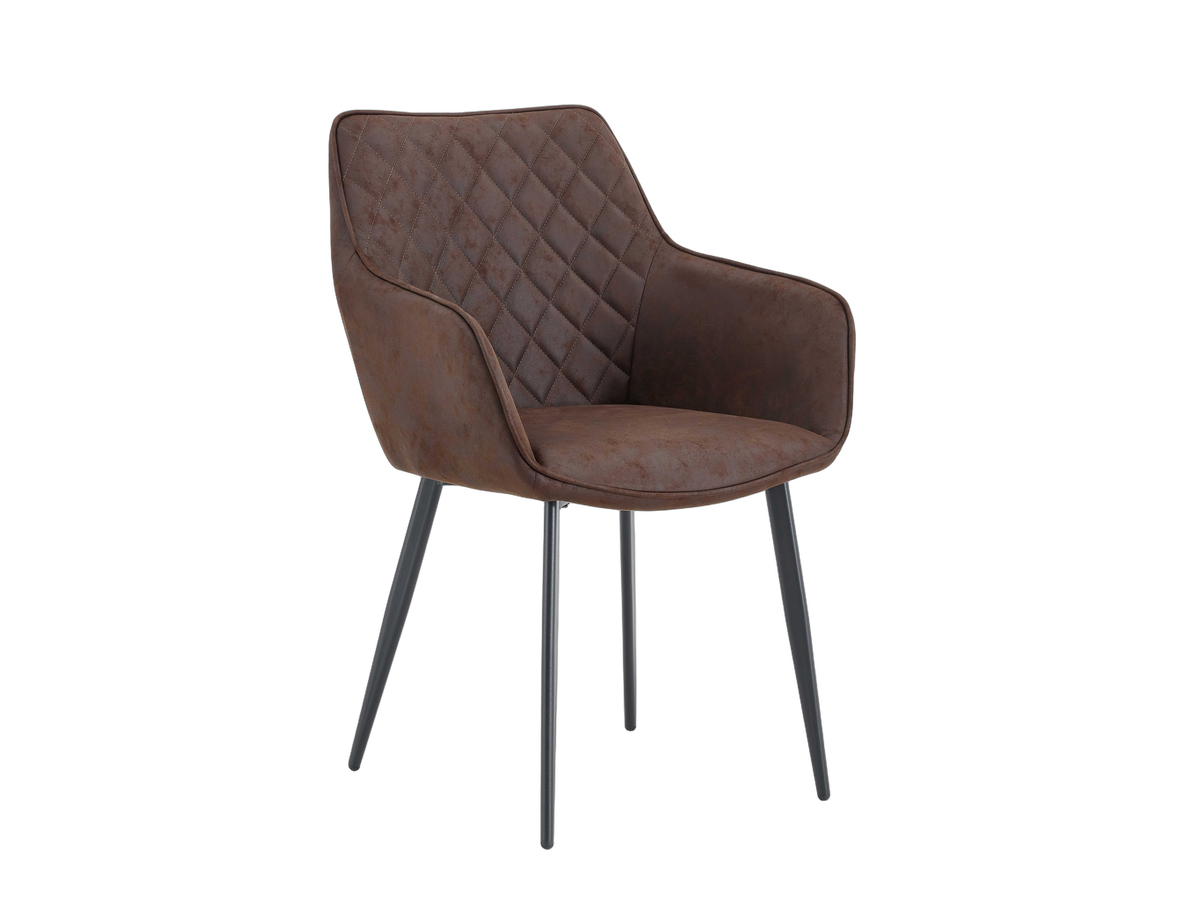 Multifurn Esszimmerstuhl Elin – 2er-Set – Braunes Mikroleder