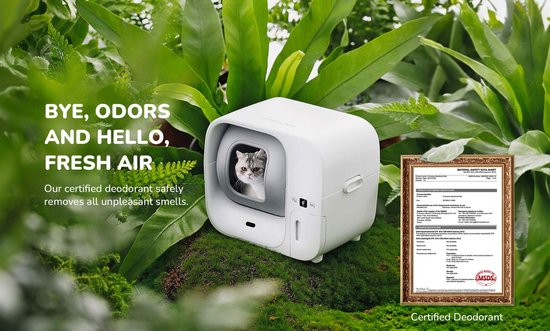 Furbulous Automatische Katzentoilette mit App-Steuerung, 60 l große, sichere Katzentoilette für mehrere Katzen mit Geruchsneutralisator, weiß – 2,4-GHz-Netzwerk – „Auto-Pack & Seal“-Katzentoilette, selbstreinigend und nachfüllbar, großes Fassungsvermögen,