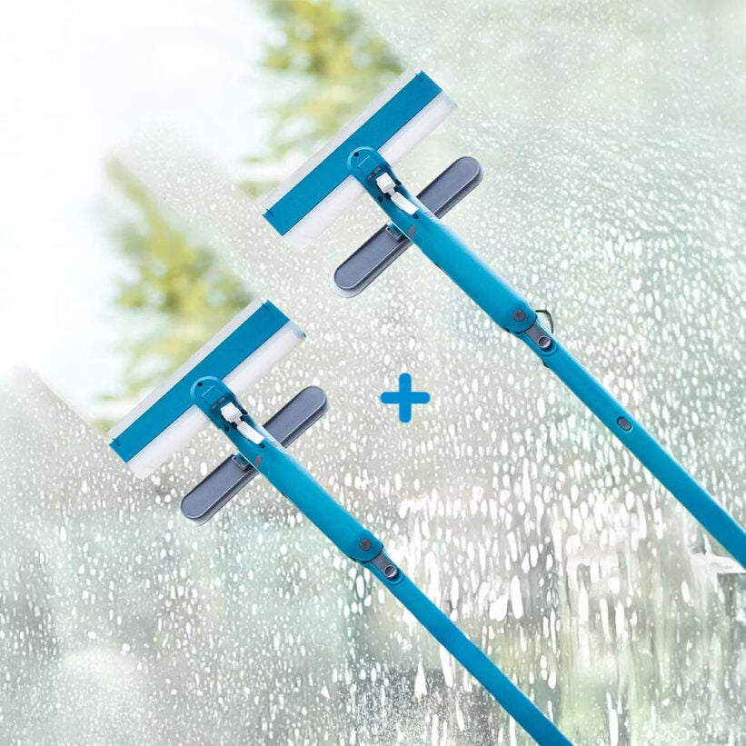 Livington WindowBuddy 3-in-1-Fensterreiniger mit Teleskopstiel und Schmutzwassertank
