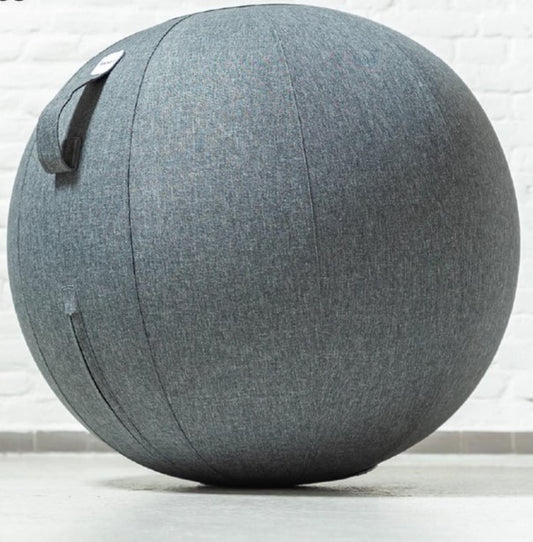 Backerz - Sitzball für Büro und Zuhause 75 CM - Luxus-Yogaball - Ergonomischer Bürostuhlball - Leinen Anthrazit