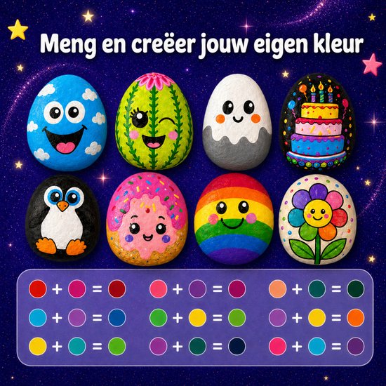 Vaive Steine bemalen, 2109-teilig – Glow-in-the-Dark-Happy-Stones-Bastelset – Basteln – Bastelset für Mädchen und Jungen – Bastelsets