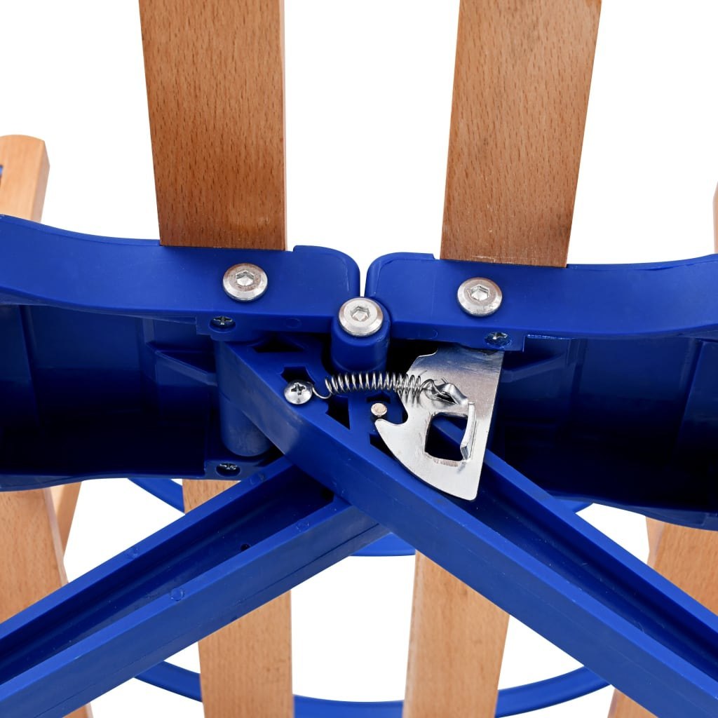 Woltu Holzschlitten, traditionell – blau – mit Rückenlehne