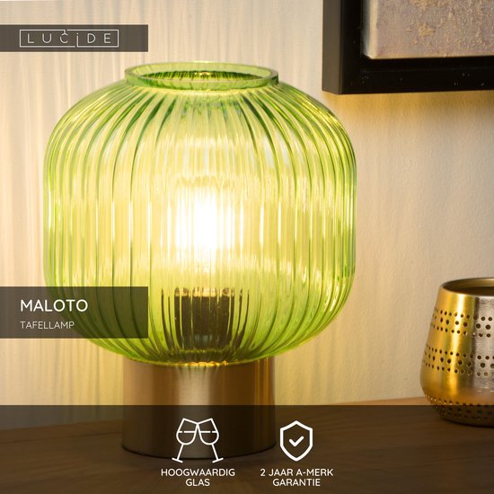 Lucide MALOTO – Tischlampe – Ø 20 cm – 1xE27 – Grün