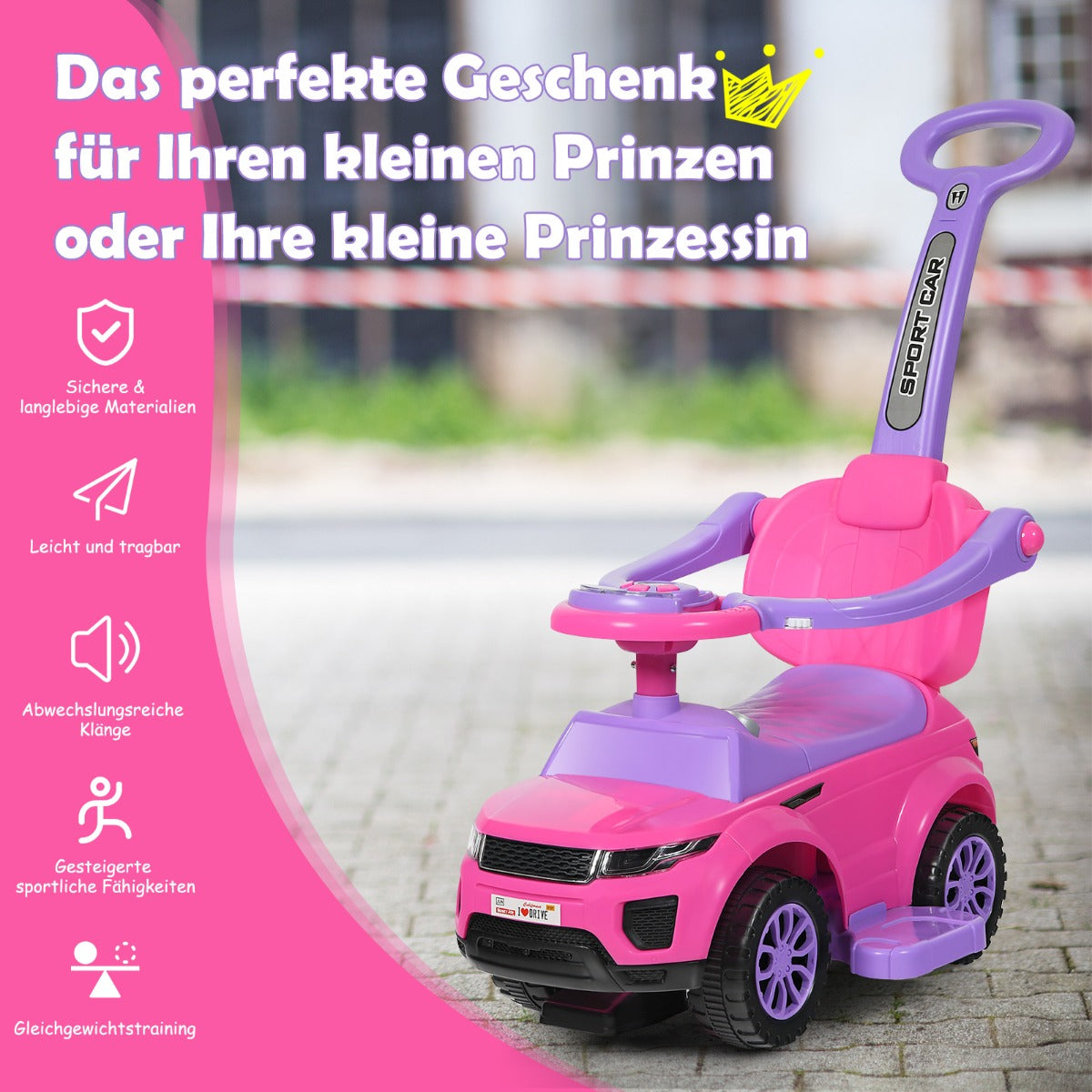 coast 3-in-1 Runabout - 89×43×84 cm - Rosa - Duwauto - Runabout