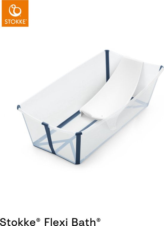 Stokke® Flexi Bath® X-Large-Set – Flexi Bath® XL + Newborn Support – Transparentblau