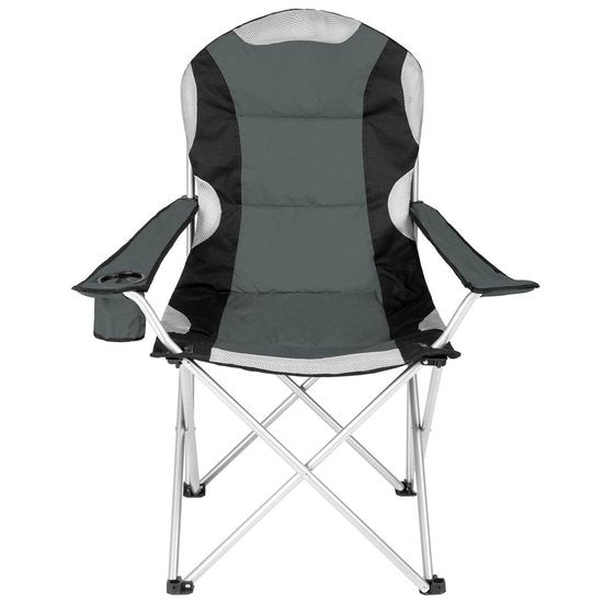 tectake Chair Basic Campingstuhl - faltbar - Grau/Schwarz