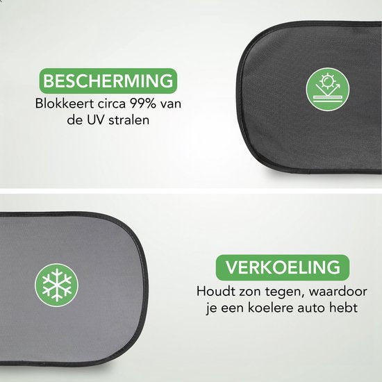Travelhawk Sunshade Car Baby - 2 Stück - Sonnenschirm Auto - UV-Schutz für Baby und Kind - Sonnenschirm Seitenfenster - Selbstklebend - Schwarz